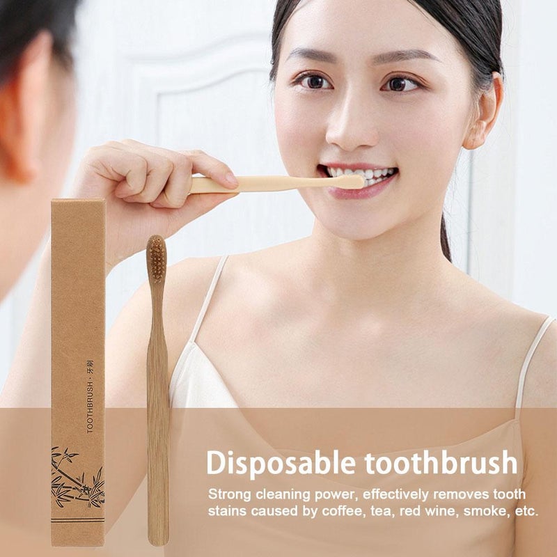 Boar Bristle Toothbrush, Bamboo Toothbrushes, Disposable Bamboo Brush with Biode-gradable Natural Bam-boo Handle for Gentle Cleaning, EcoFriendly Oral Care, Zero Waste Lifestyle (1 Pcs) - Image 5